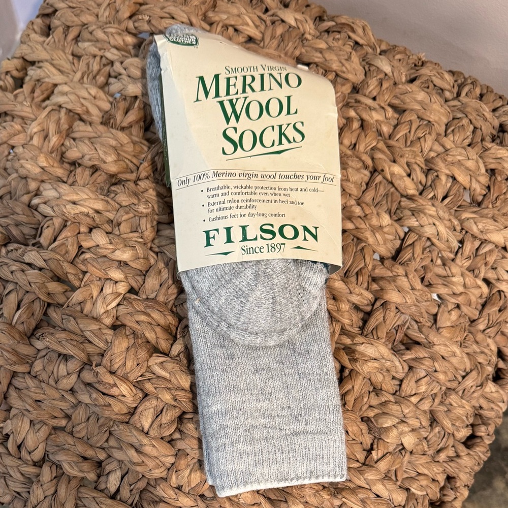 Filson Light Gray Merino Wool Socks